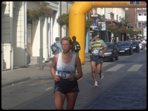 Olivier concentr  son passage au 21me Km ...