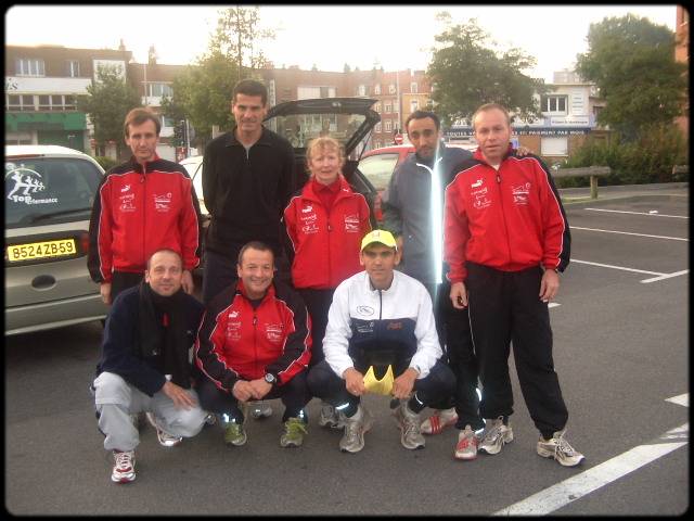l'quipe de l'USM avant le dpart du marathon ...