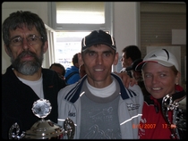 Frdric Lapadu-Hargues et Anne Cvetezar en compagnie de leur entraineur Didier Idziak ...