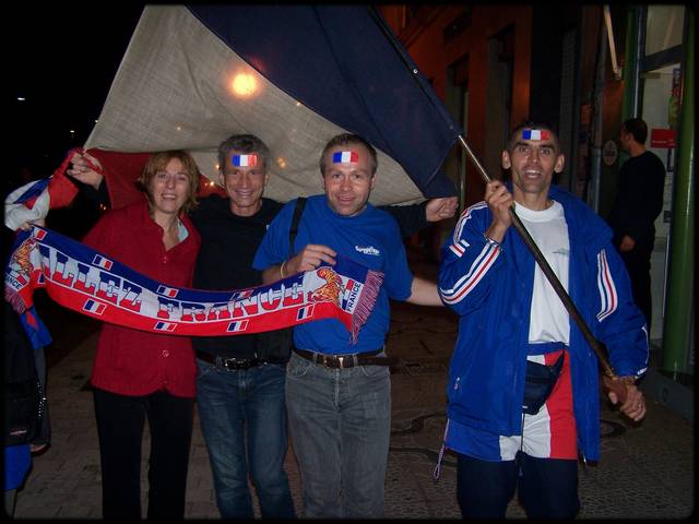 Carole, Alain, Arnaud & Didier  Lille aprs le match France Espagne ...