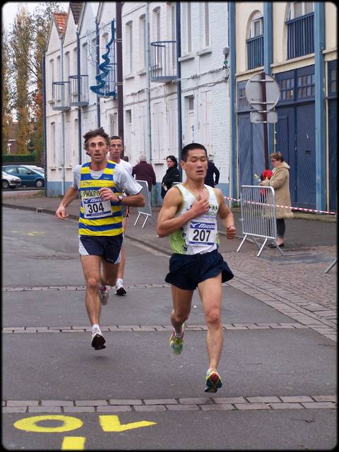 le passage de Franck Le Trionnaire au 5me Km ...