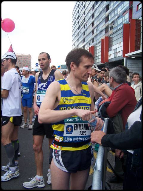 Emmanuel Damageux avant le dpart du marathon ...